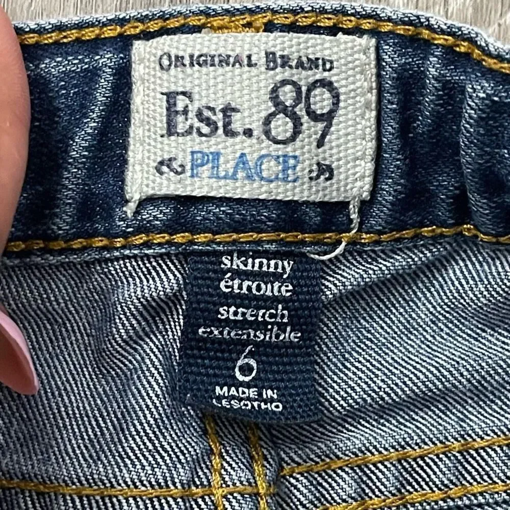 The Children’s Place Girls Size 6 Skinny Stretch Denim Jeans Adjustable Waist